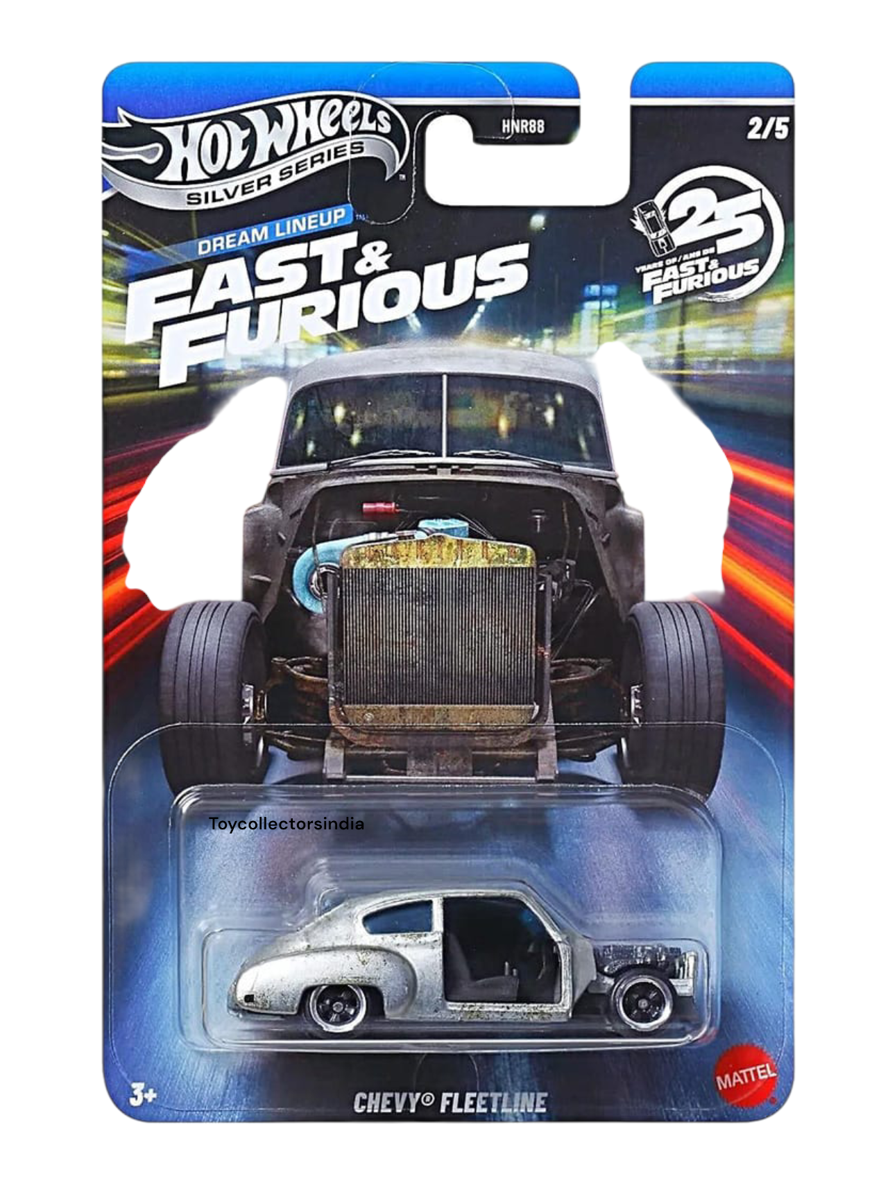 HotWheels Silver Series Fast And Furious "Chevy Fleetline Imported Card Art 1:64 Scale HNR88