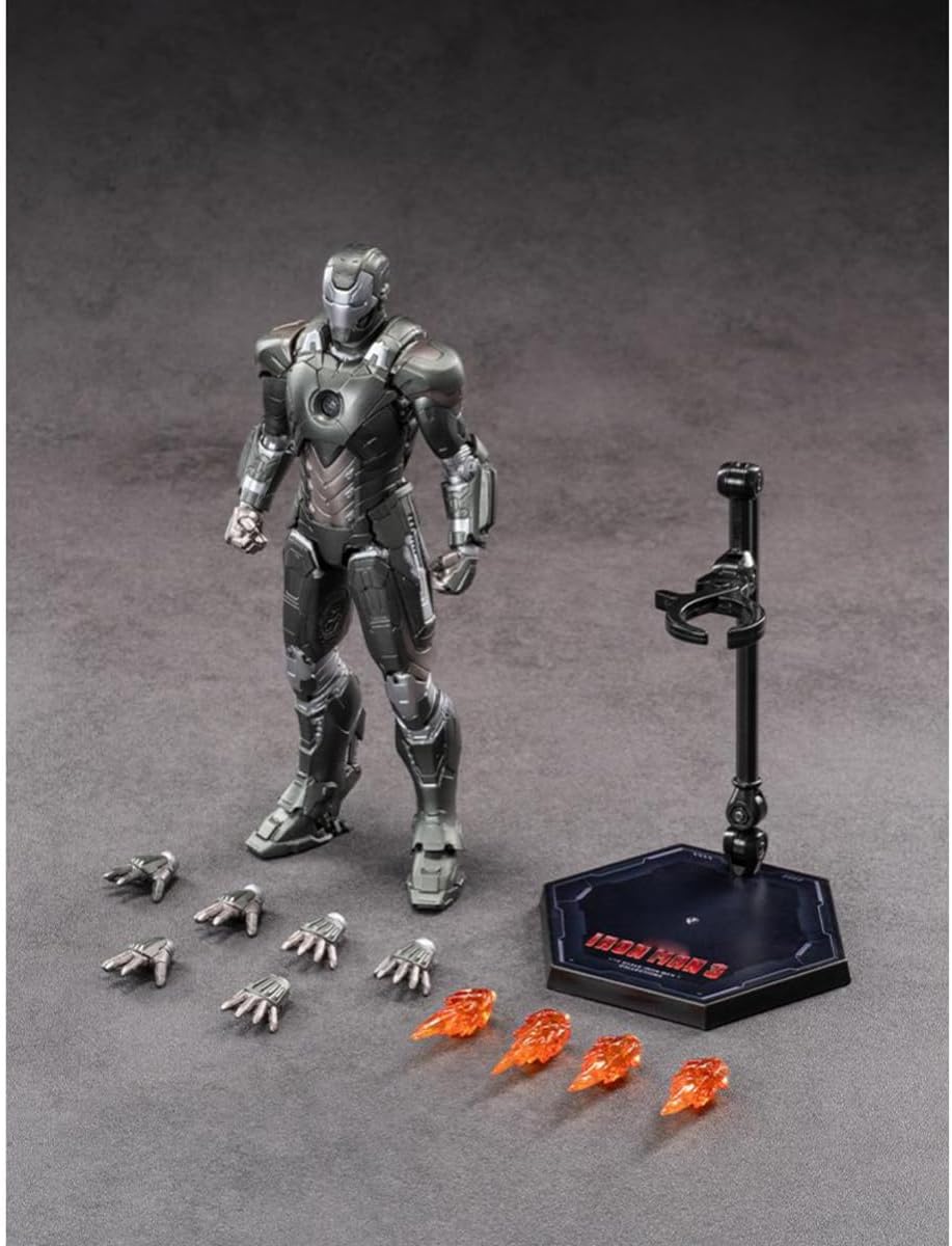 ZD Toys Marvel Studios Iron Man MK14 1:10 Scale Non-Light-Up Action Figure | Iron 3 Collectible with Interchangeable Hands & Effect Parts | Model 1906-14
