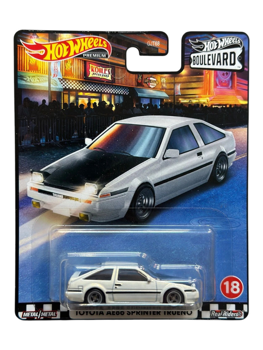 HotWheels Boulevard Toyota AE86 Sprinter Trueno Imported Premium 1:64 Scale