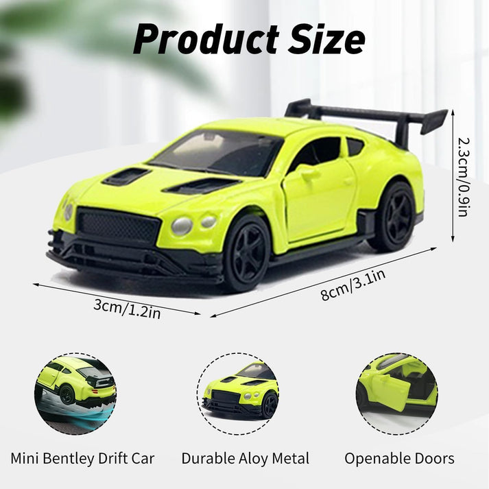 1:64 Scale Die-Cast Dashboard Drift Cars | Lamborghini, Bentley, Porsche, Ferrari & Supra | Pull Back Action | Rotating Stand