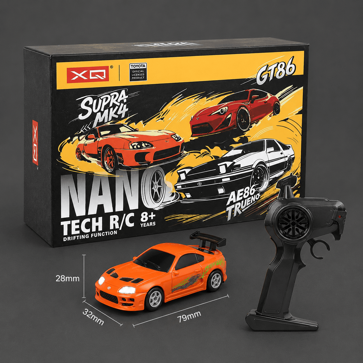 Nano GT86 Supra Mk4 Mini RC Drift Car Ae86 Trueno Remote Control Car Imported 1:64 Scale 4WD