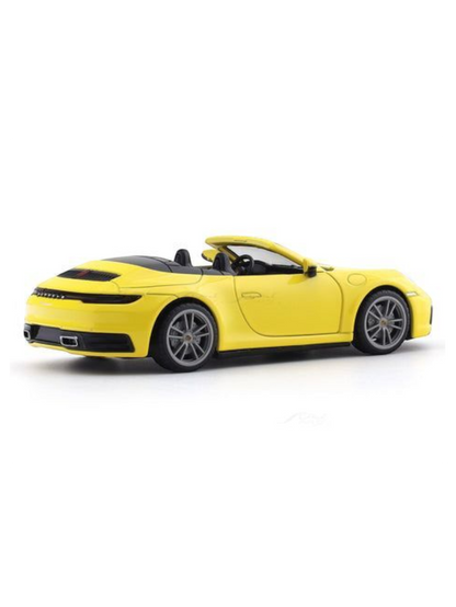 Porsche 911 Carrera Cabriolet Yellow 1:32 MSZ licensed pullback diecast Scale Model car