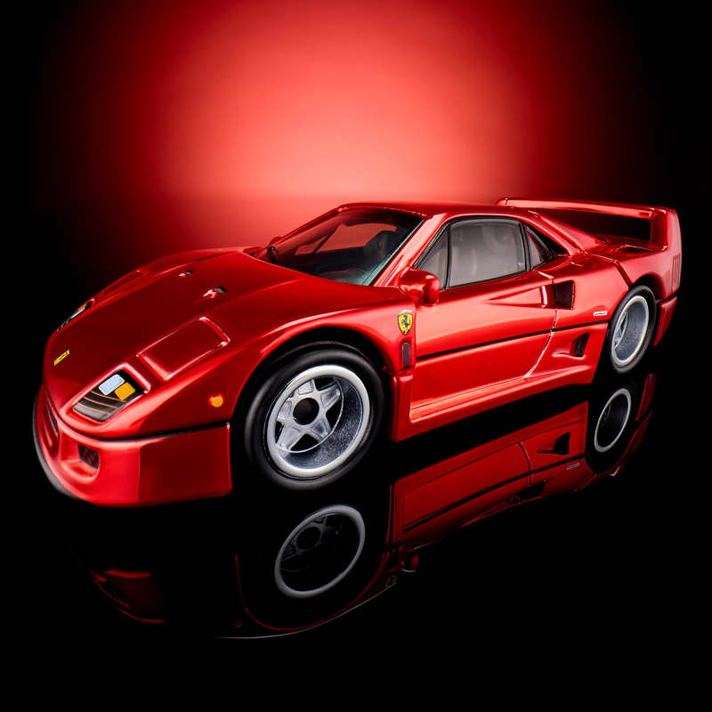HotWheels RLC Ferrari F40 Sports Car With Diteling Diecast Model 1:64 Scale Color -Red Line Club Opening Rear Clamshell With Engine Detail And Front Bonnet Premium Car