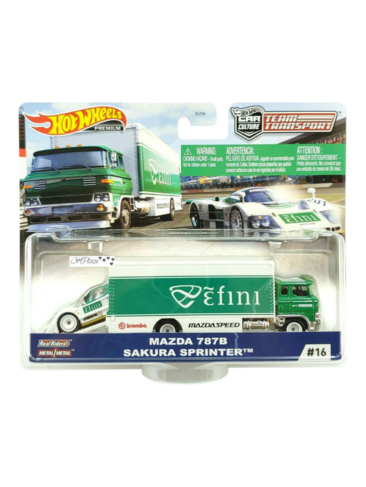 Hotwheels Team Transport Mazda 787B Sakura Sprinter Premium imported 1:64