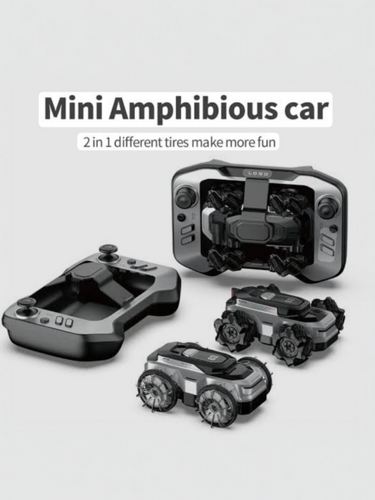 Amphibious Remote Control Car - Waterproof RC Stunt Car for Kids with 360° Spins, 50 Min Batteries,High-Speed, All-Terrain, One car with two kinds of wheels make more fun