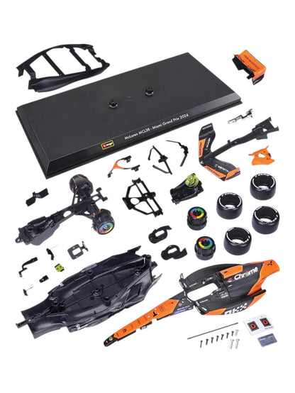 Bburago Mclaren Mcl38 Miami Grand Prix 2024 ( F1 ) No 4.Lando Norris 42 Parts Plastic Stand Included Imported 1:24 Scale