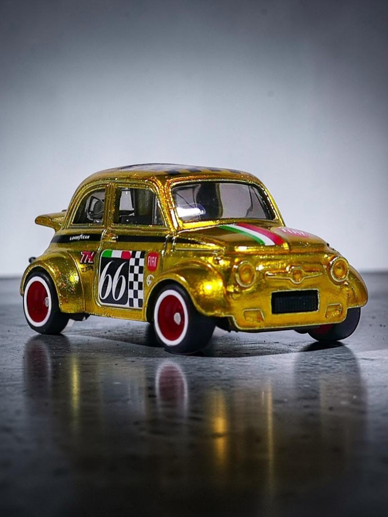 HotWheels '60S FIAT 500D MODIFICADO' Imported Mainline 1:64 Scale Super Treasure Hunt (With protector)