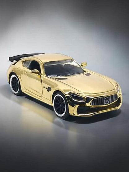 Majorette Gold Edition 2021 Mercedes-AMG GT R Die-Cast Model Car Imported Premium (Gold Finish) 1:64 Scale