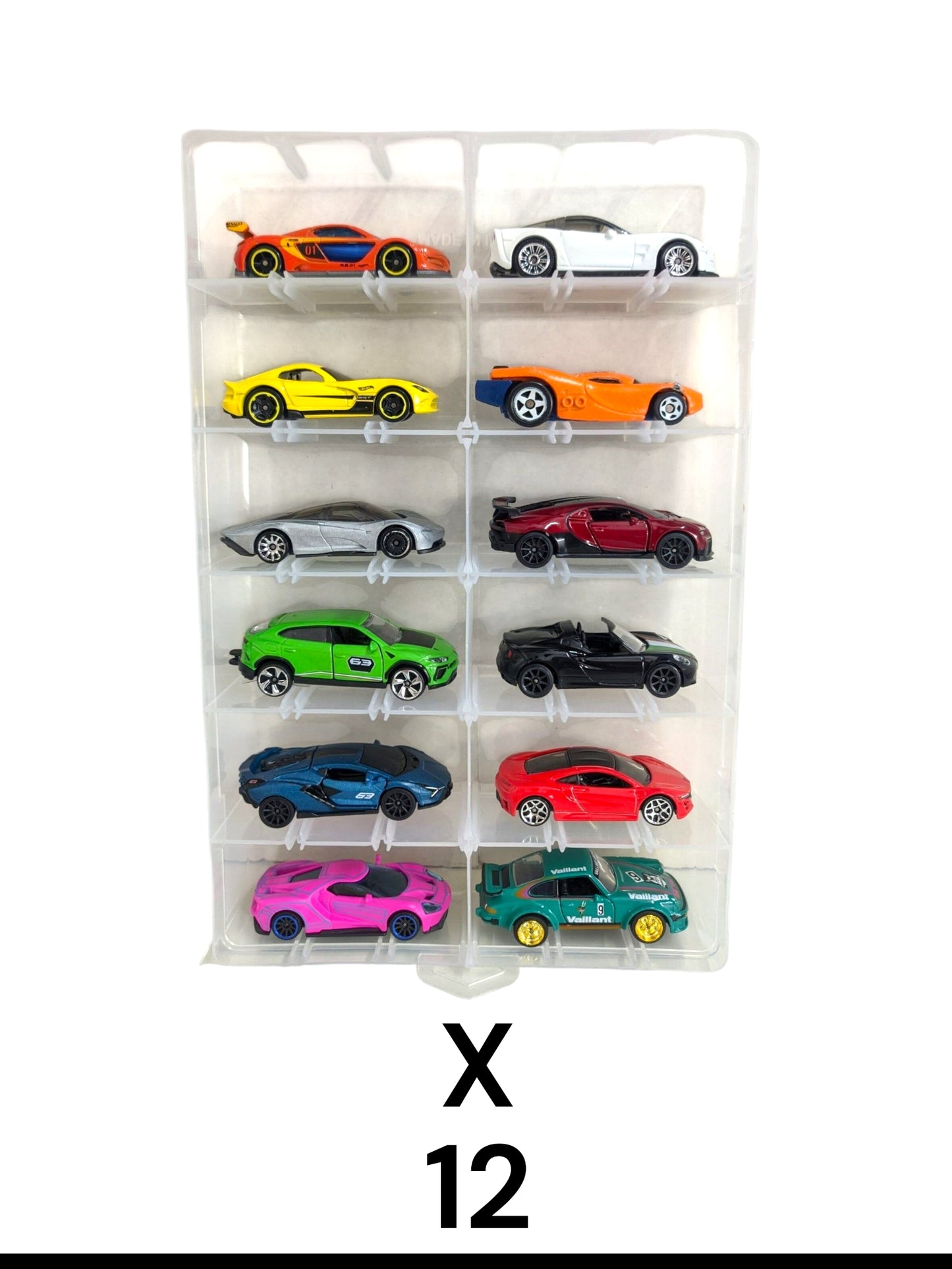 Loose Car Plastic Case For Hotwheels Storage protector Hold 12 Cars (car not included)