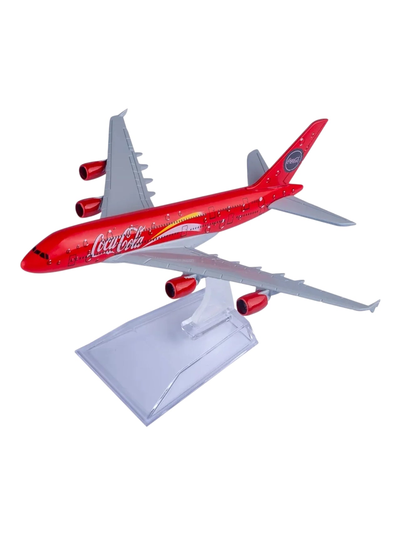 Aircraft Coca-Cola Airbus 380 Airplane Diecast Metal (No.108) Display Stand 16cm Scale