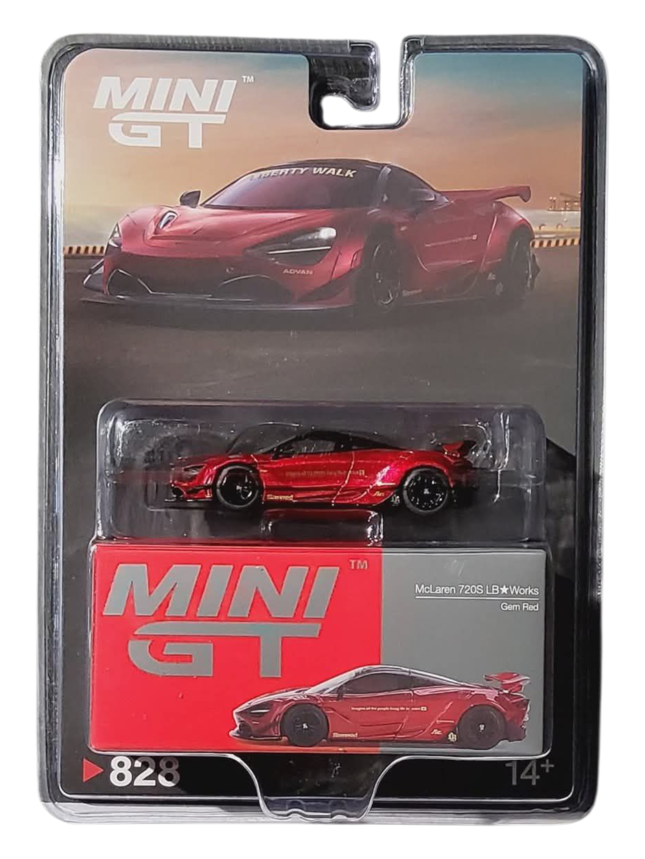 Mini GT Mclaren 720S LB Works (Gem Red) Code-828 1:64 Scale
