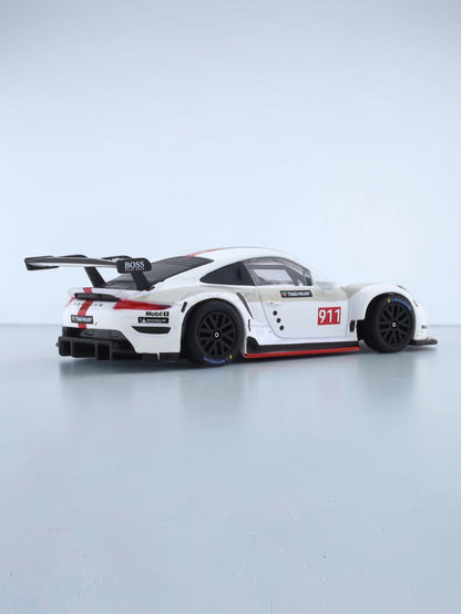 Bburago Porsche 911 RSR 1:43 Scale Diecast Model Car | White Racing Edition