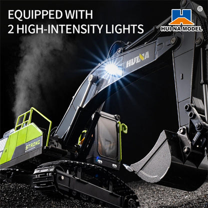 Huina Toys 1661 RC Excavator With 13 Function upgrade Alloy 3.7V 500mAh Li-ion battery ( Play Time: Approx. 20–30 mins (per charge) Remote Controller (batteries not included) USB Charging Cable 1:18 Scale