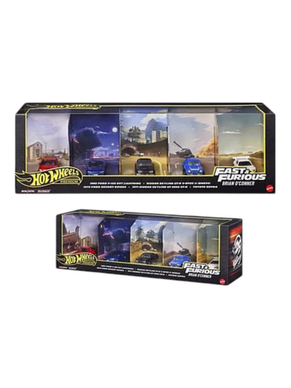 Hotwheels Premium Fast & Furious Diorama Brian O'Conner 5-Car Collector Set | 1:64 Scale Diecast