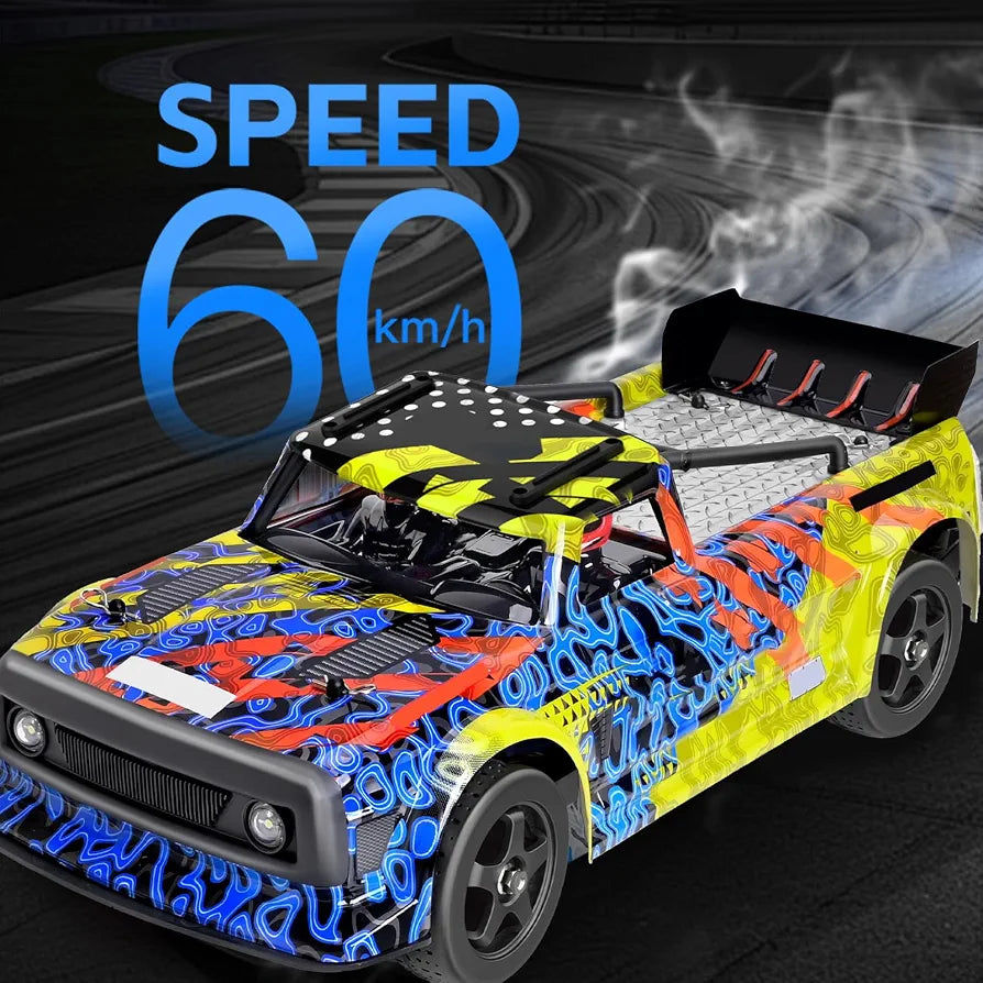 Power Drift RC Car 2.4 Ghz Remote Control, RTR 4WD, Lghit Effect When Braking Alloy Gear Adjustable Metal Hydraulic Shock Absorber 1:12 Scale Remote Control Rechargeable