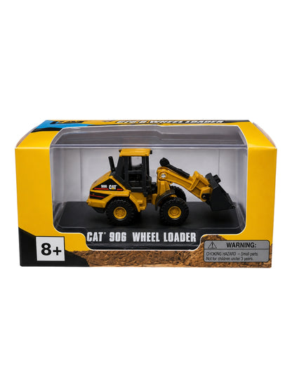 CAT 906 Wheel Loader 1:86 Scale Diecast Construction Model Toy | Premium Miniature Collectible with Display Base