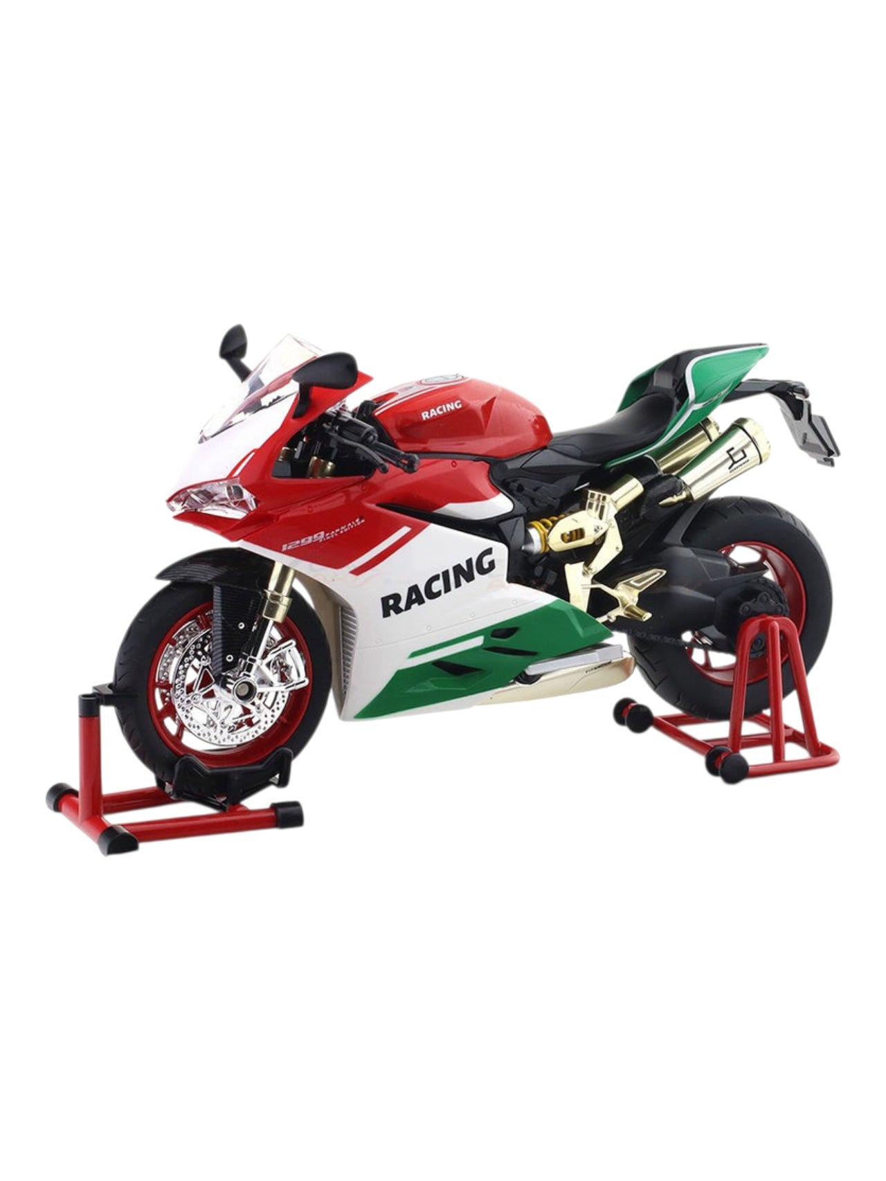 TY Models Ducati 1299 Speed Motorcycle Diecast Scale model Light , Sound One Click Start Throttle 90 Rotation
