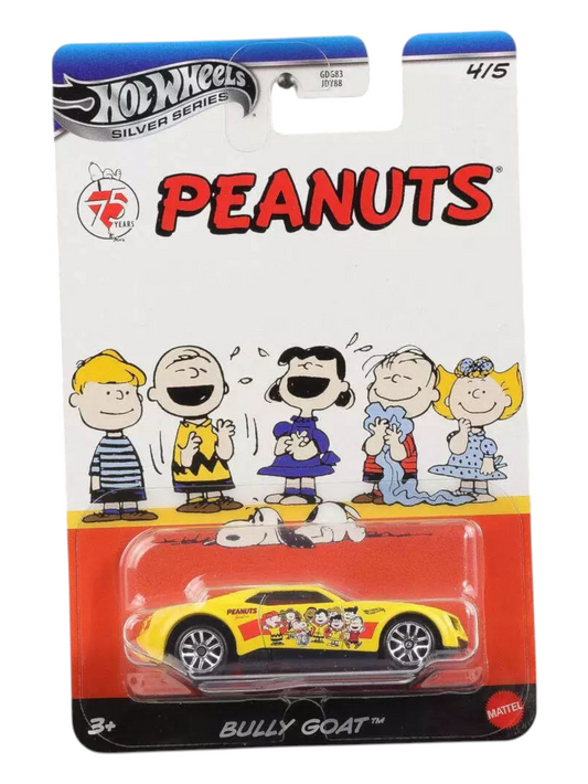 HotWheels Silver Series Peanuts 75 Years Bully Goat Imported Mainline Card Art 1:64 Scale
