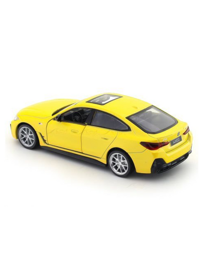 BMW i4 M50 Yellow 1:34 MSZ licensed pullback diecast Scale Model car