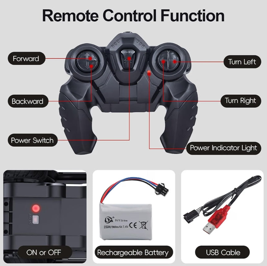 Remote Control Cars For Kids, Land & Water Off-Road Monster Truck for Boys, 4WD RC Stunt Car Scale 1:16 | Code: Q156