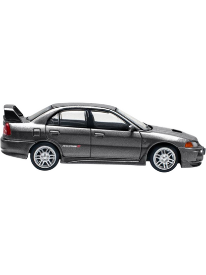 Pop Race #327 Mitsubishi Lancer Evolution IV Dark Gray 1/64 Scale