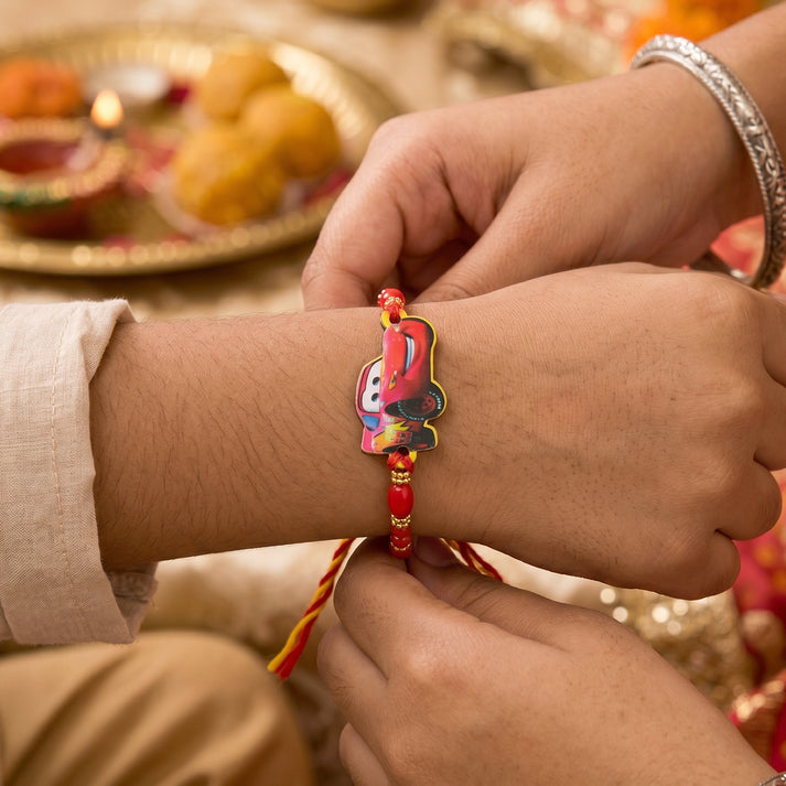Disney Lightning Mcqueen Car Rakhi for Raksha Bandhan
