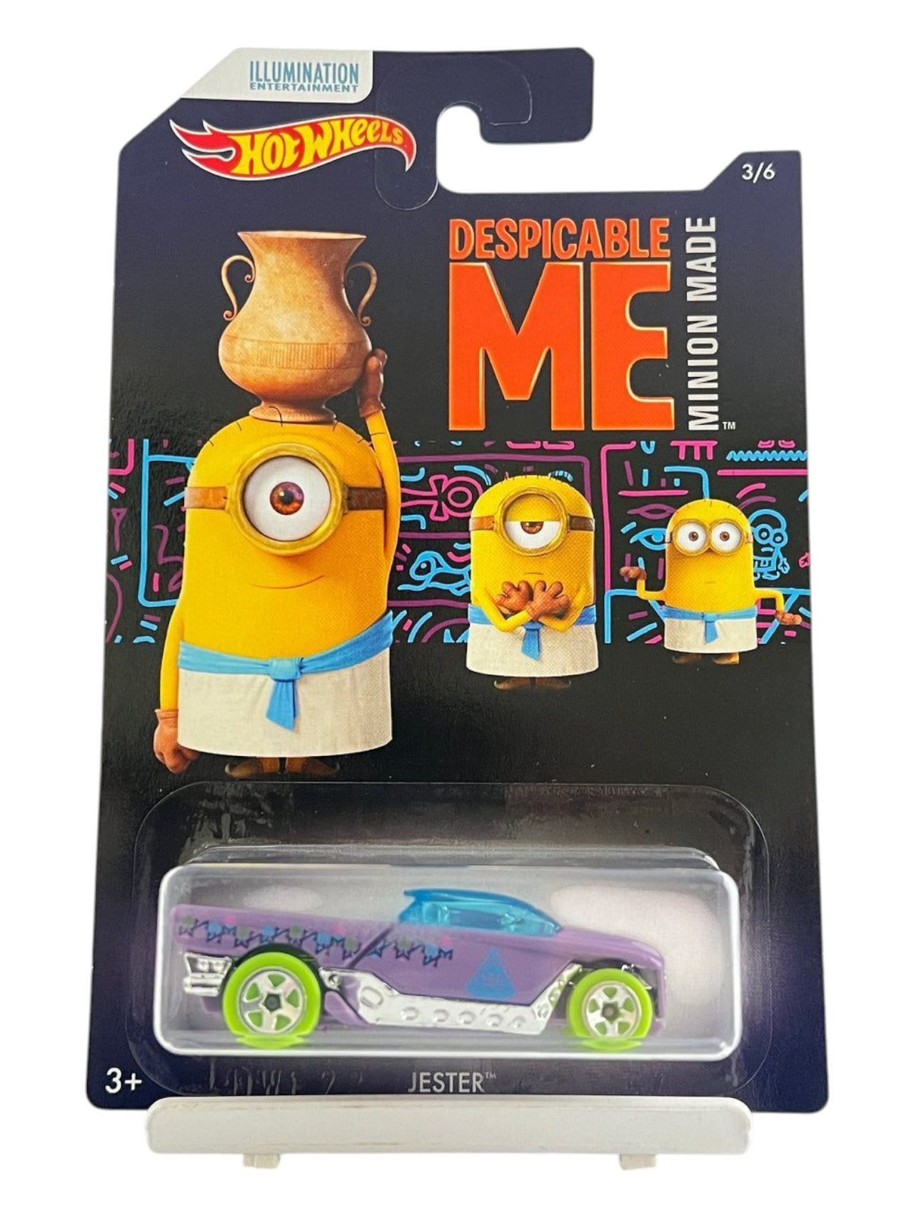 HotWheels Minion Despicable Me Jester Imported Mainline Card Art 1:64 Scale