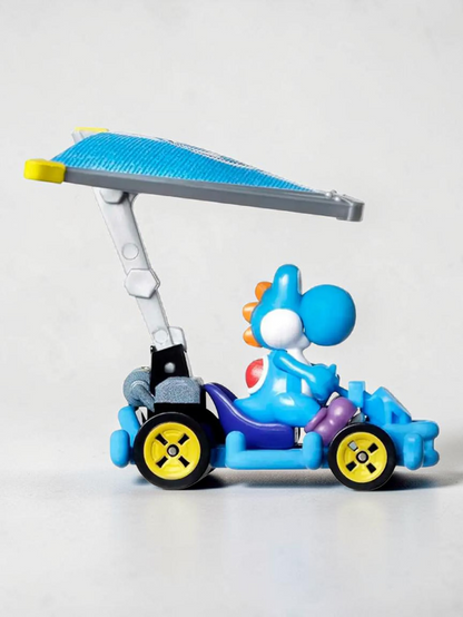 HotWheels Mariokart series Light - Blue Yoshi Standard kart Imported 1:64 Scale