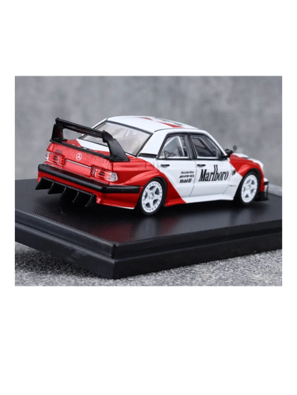 Rhino Model Mercedes W201 190E Marlboro Livery Premium Diecast 1:64 Scale (With Acrylic Case)