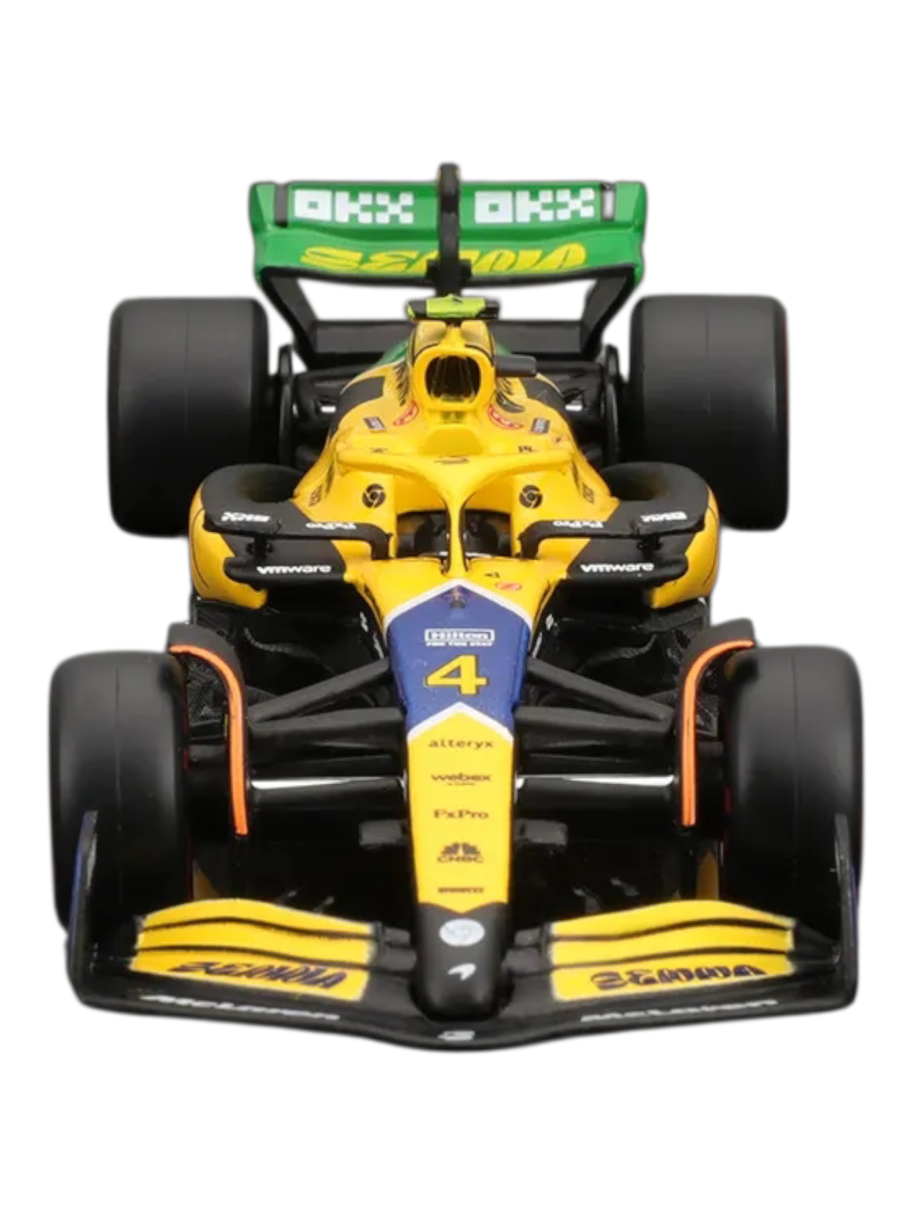 Bburago McLAREN MCL38 2024 MONACO GP Senna livery 30th anniversary - Formula 1 - OSCAR PLATERS 81 - Scale 1:43 12 cm - BBurago 18-38214-P