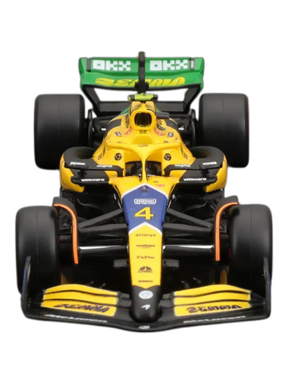 Bburago McLAREN MCL38 2024 MONACO GP Senna livery 30th anniversary - Formula 1 - OSCAR PLATERS 81 - Scale 1:43 12 cm - BBurago 18-38214-P