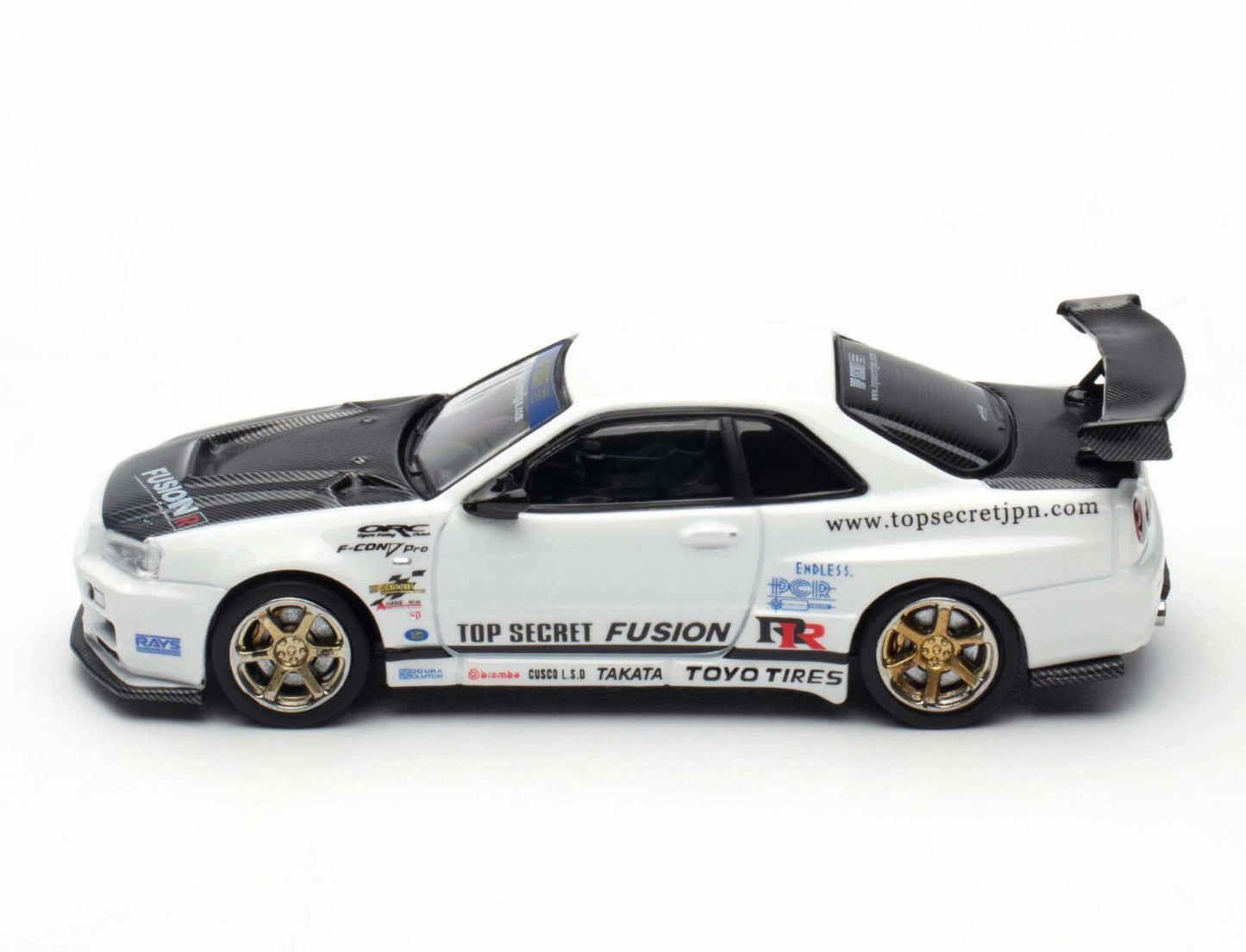 INNO64 Top Secret (R34) GT-R White 1:64 Scale Metal Diecast IN64-R34TS-WHI