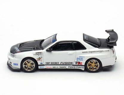 INNO64 Top Secret (R34) GT-R White 1:64 Scale Metal Diecast IN64-R34TS-WHI