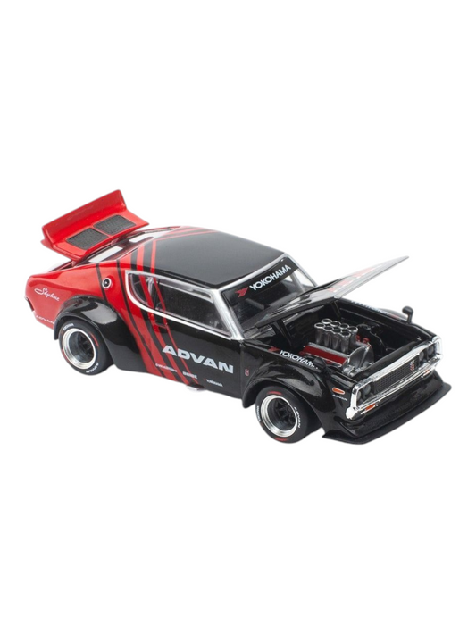 Pop Race Nissan Skyline GT-R Drift Kenmeri Advan Livery PR640199 1:64 Scale