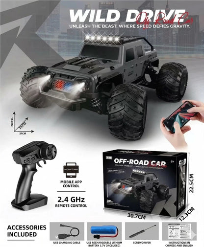 Wild DRIVE 1:18 Scale Wild Drive Off-Road RC Car | 35+ KM/H | 2.4GHz| Full Function 4WD | High-Traction Tires | LED Lights Remote Control Car R/C