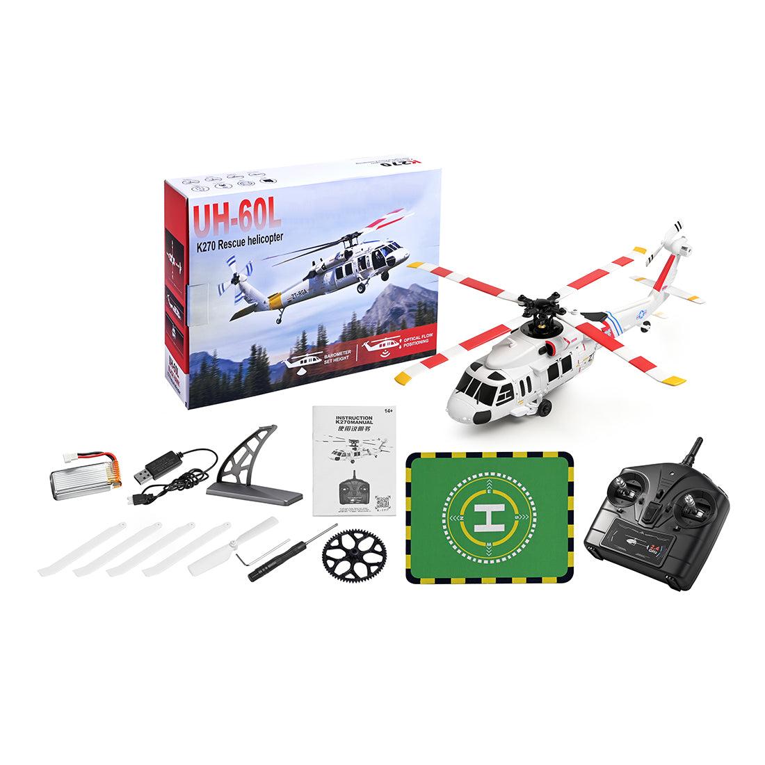 Aircraft UH-60L Black Hawk K270 Rescue Helicopter ( RC ) 2.4GHz remote control automatic height stabilization Rechargeable Battery USB Charging Cable 1:32 Scale ( K270 )