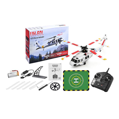 Aircraft UH-60L Black Hawk K270 Rescue Helicopter ( RC ) 2.4GHz remote control automatic height stabilization Rechargeable Battery USB Charging Cable 1:32 Scale ( K270 )