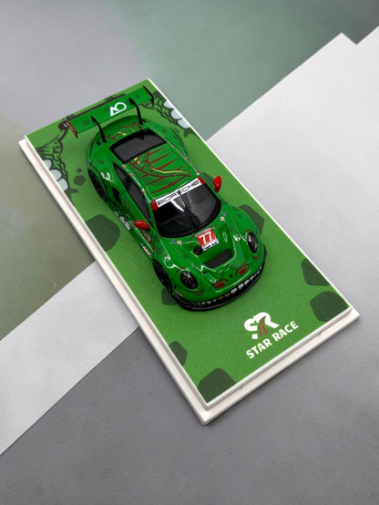Star Race - Rexy Porsche 911 GT3 R #77 - 1:64 Scale Diecast Model With Acrylic Protecter