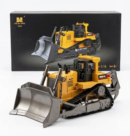 Huina Toys 1554 Remote Control RC Bulldozer Remote Distance 30 - 40 Meters Play Time 20 minutes Charging Time 180 minutes 3.7V 900mAh Rechargeable Battery (Included) 1:16 Scale