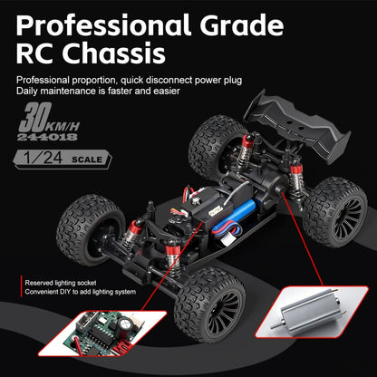 EXR Winning RC Car Power- Rallying, Rear - Wheel 2.4 GHz High-performance brushed motor Top speed up to 30KM/H Rechargeable battery system 1:24 Scale Red / Blue Diecast Model Remote control Car