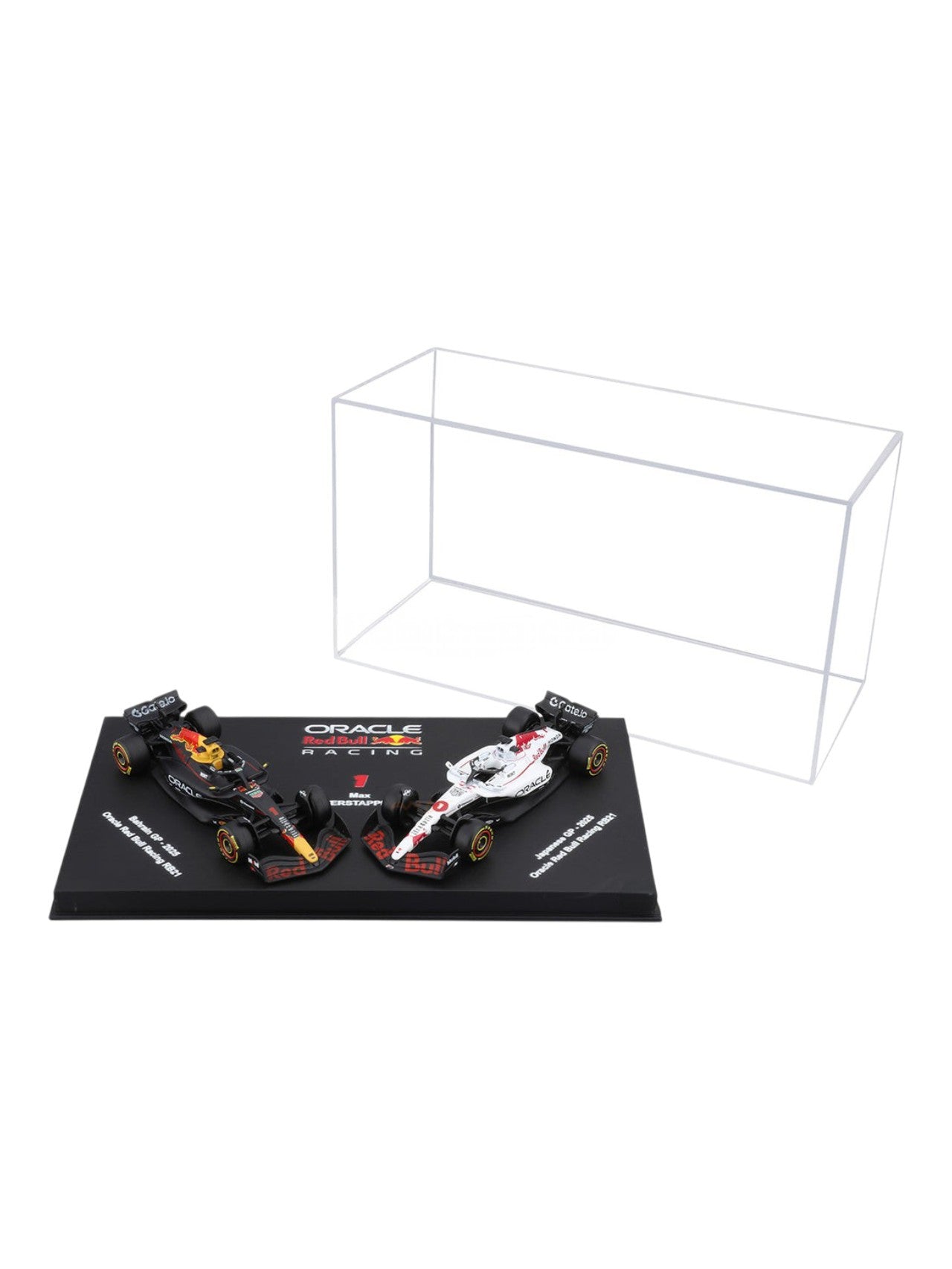 Bburago (18-58018V) Verstappen Max No.1 'Bahrain Gp 2025 / Japanese Gp 2025 Oracle Red Bull Racing RB21 Diecast Model 1:64 Scale With Acrylic Protecter