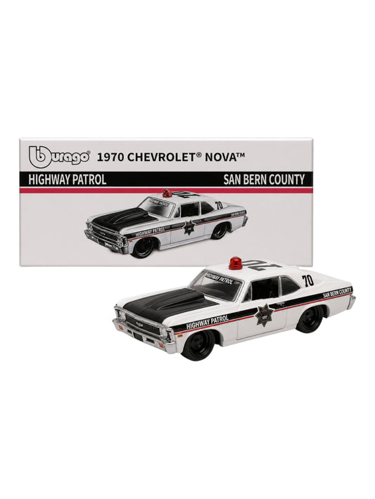 Bburago "1970 CHEVROLET Nova" Highway patrol 1:64 Scale