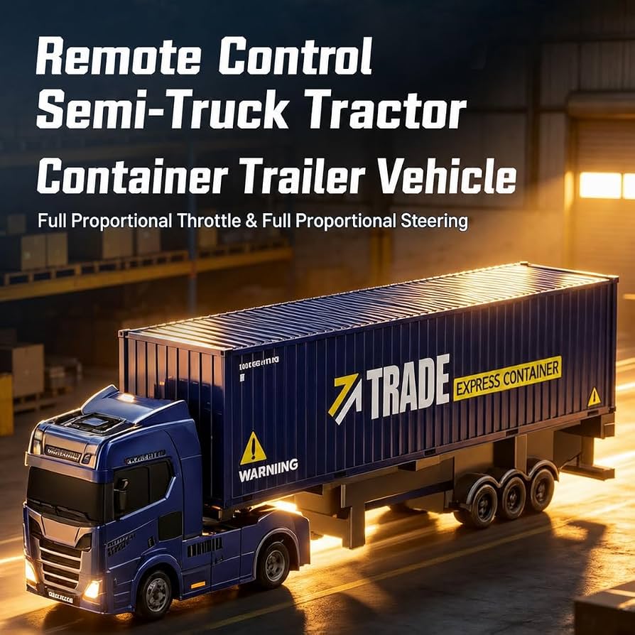 Turbo Speed Trailer Specifications Colours And Contents May Vary From illustrations 2.4 GHz Full-Scale Remote Control: Equipped with a 2.4 GHz wireless remote control system, it provides a stable, lag-free control range of up to 30 meters 1:64 Scale