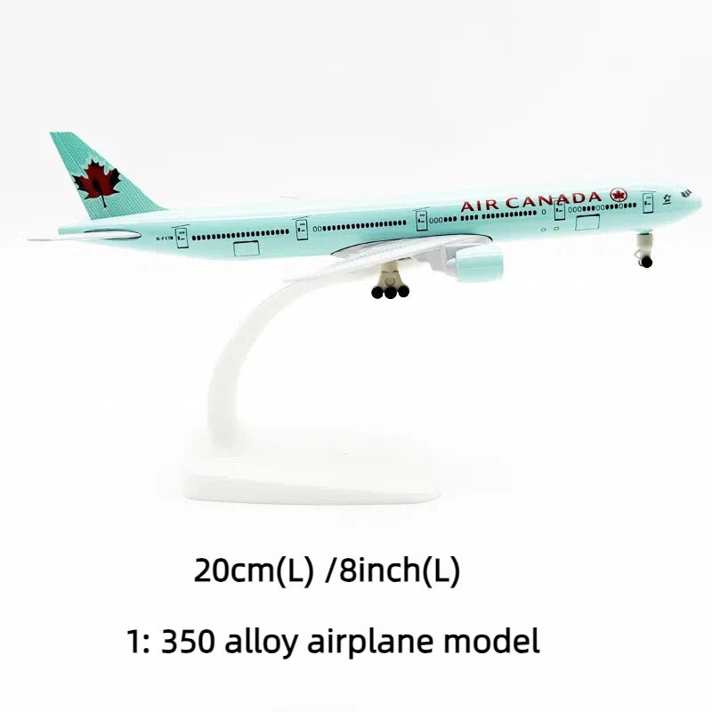 Aircraft 'Air Canada Boeing 777 Metal Diecast Airplane 20cm' Scale C-F I T W With Display Stand And Landing Wheels ( No.319)