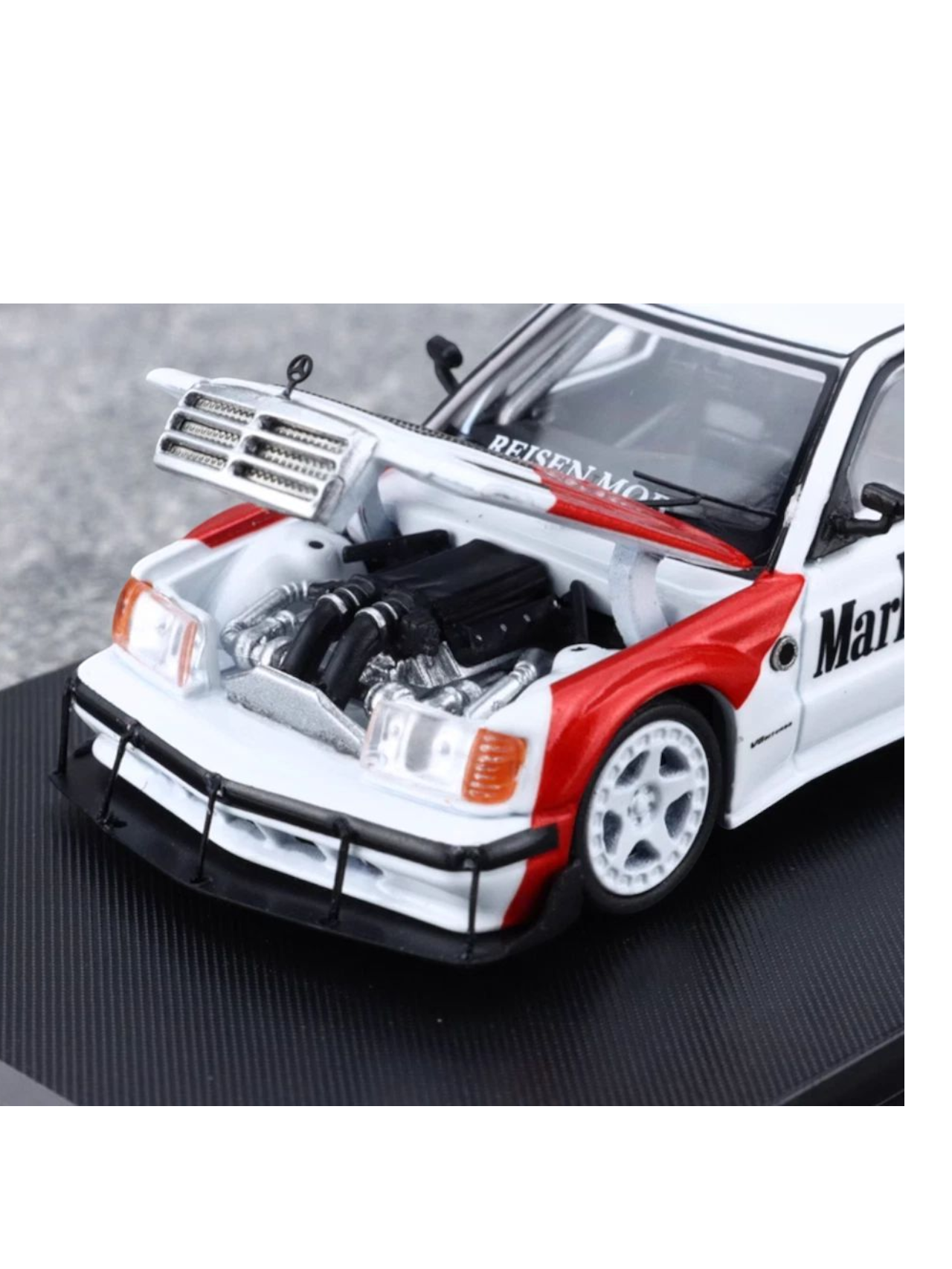 Rhino Model Mercedes W201 190E Marlboro Livery Premium Diecast 1:64 Scale (With Acrylic Case)