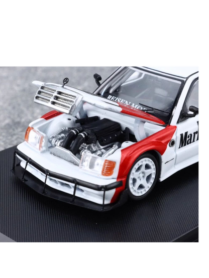 Rhino Model Mercedes W201 190E Marlboro Livery Premium Diecast 1:64 Scale (With Acrylic Case)