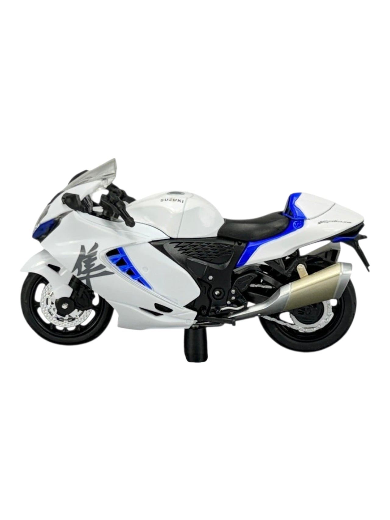 Suzuki Hayabusa Diecast Model Imported 1:18 Scale White/Black Motorcycle