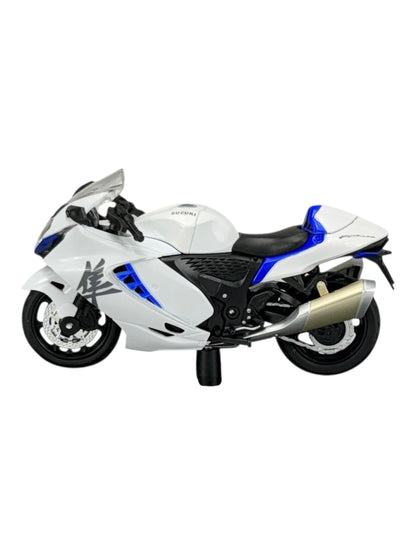 Suzuki Hayabusa Diecast Model Imported 1:18 Scale White/Black Motorcycle