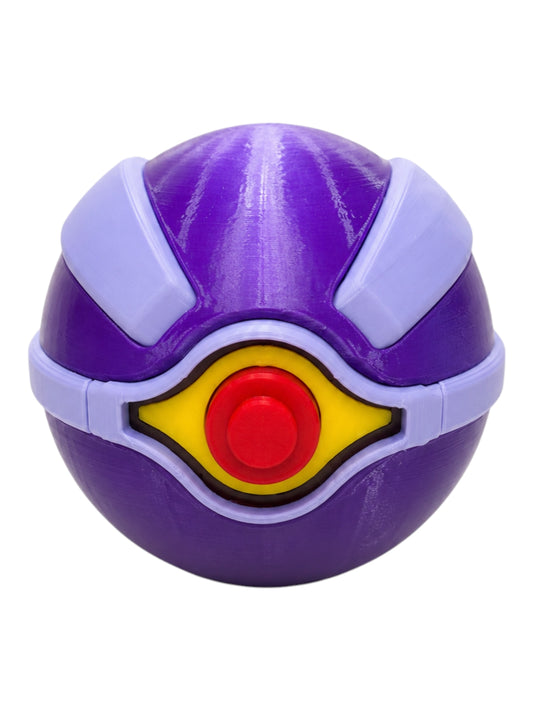Pokemon Mewtwo display pokeball show piece 3D Printed Master Ball – Purple & Red Design