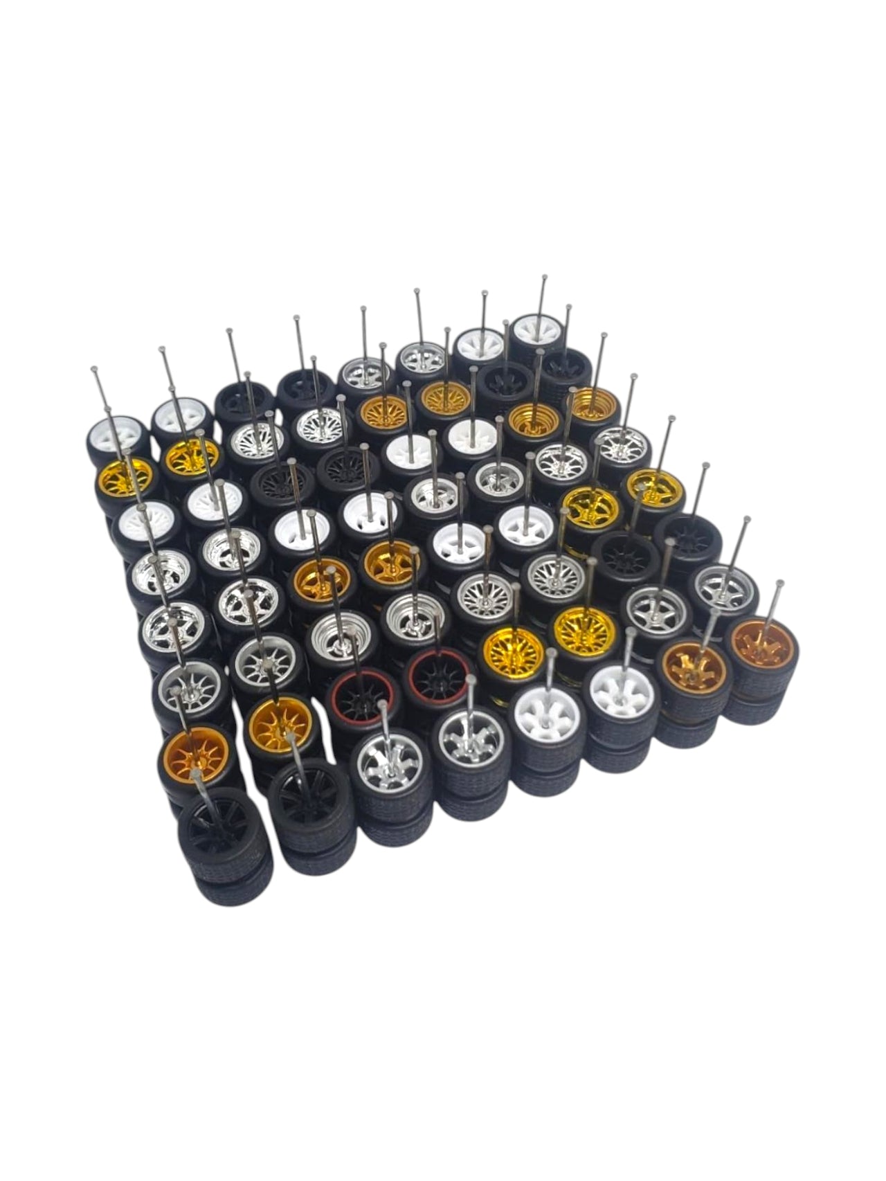 TCI Wheels Box Premium Wheels Pack 10 Random Sets Hotwheels rubber wheels (Random assortment) 1 set fits 1 car